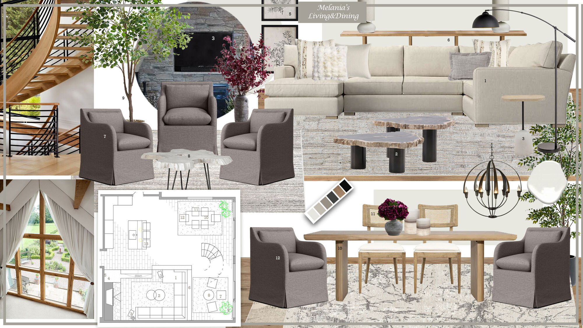 Online Designer Combined Living/Dining Interior Design Ideas