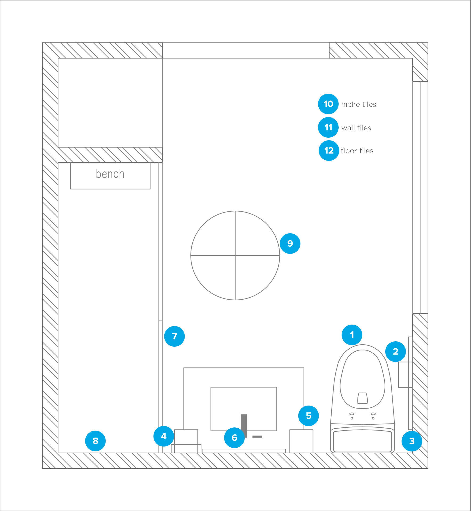 Online Designer Bathroom Floorplan