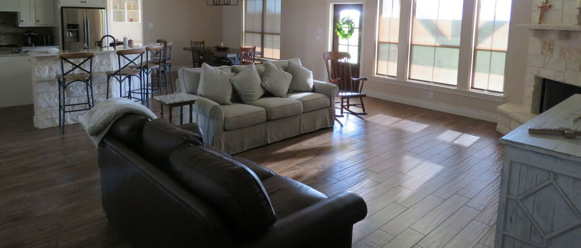 Modern Farmhouse Living & Dining Room Design- Before Photo