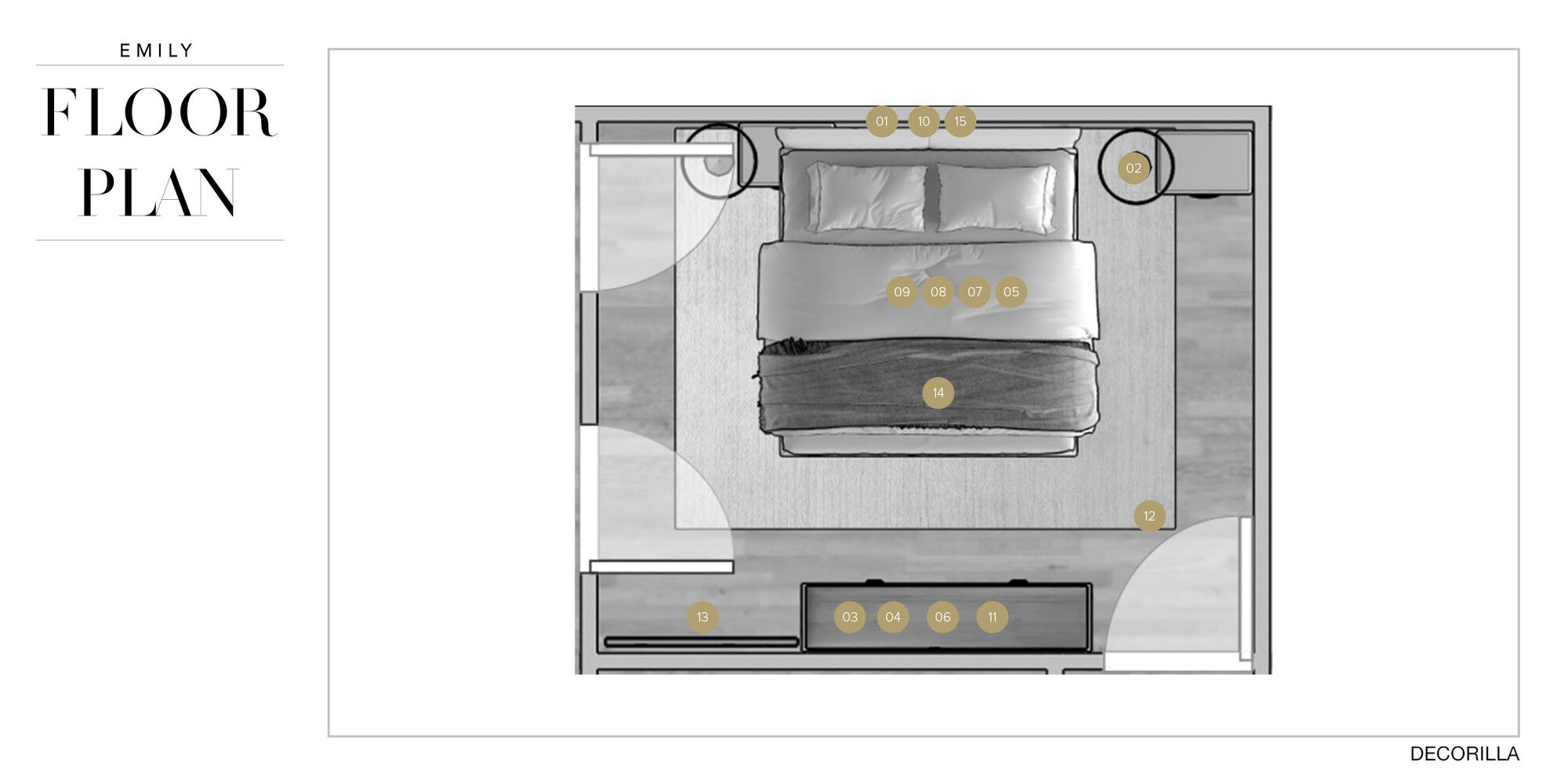 Online Designer Bedroom Floorplan