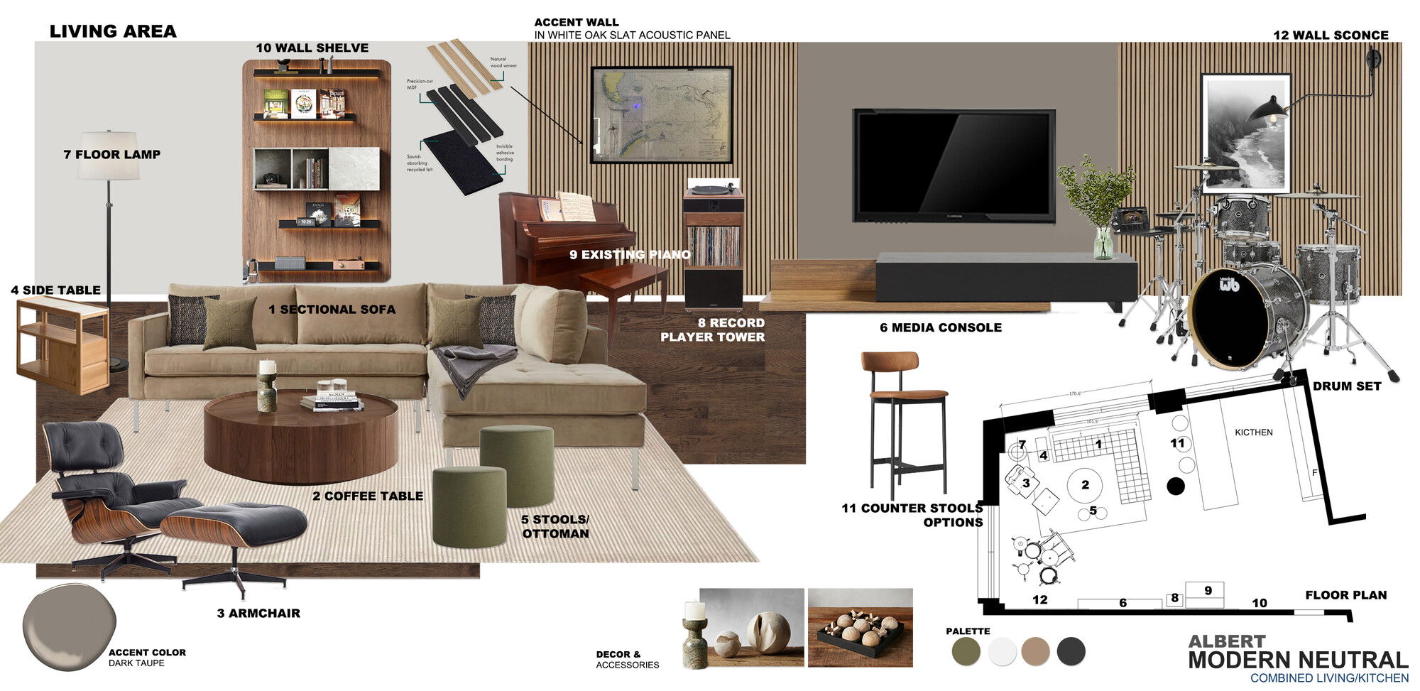 Online Designer Combined Living/Dining Interior Design Ideas