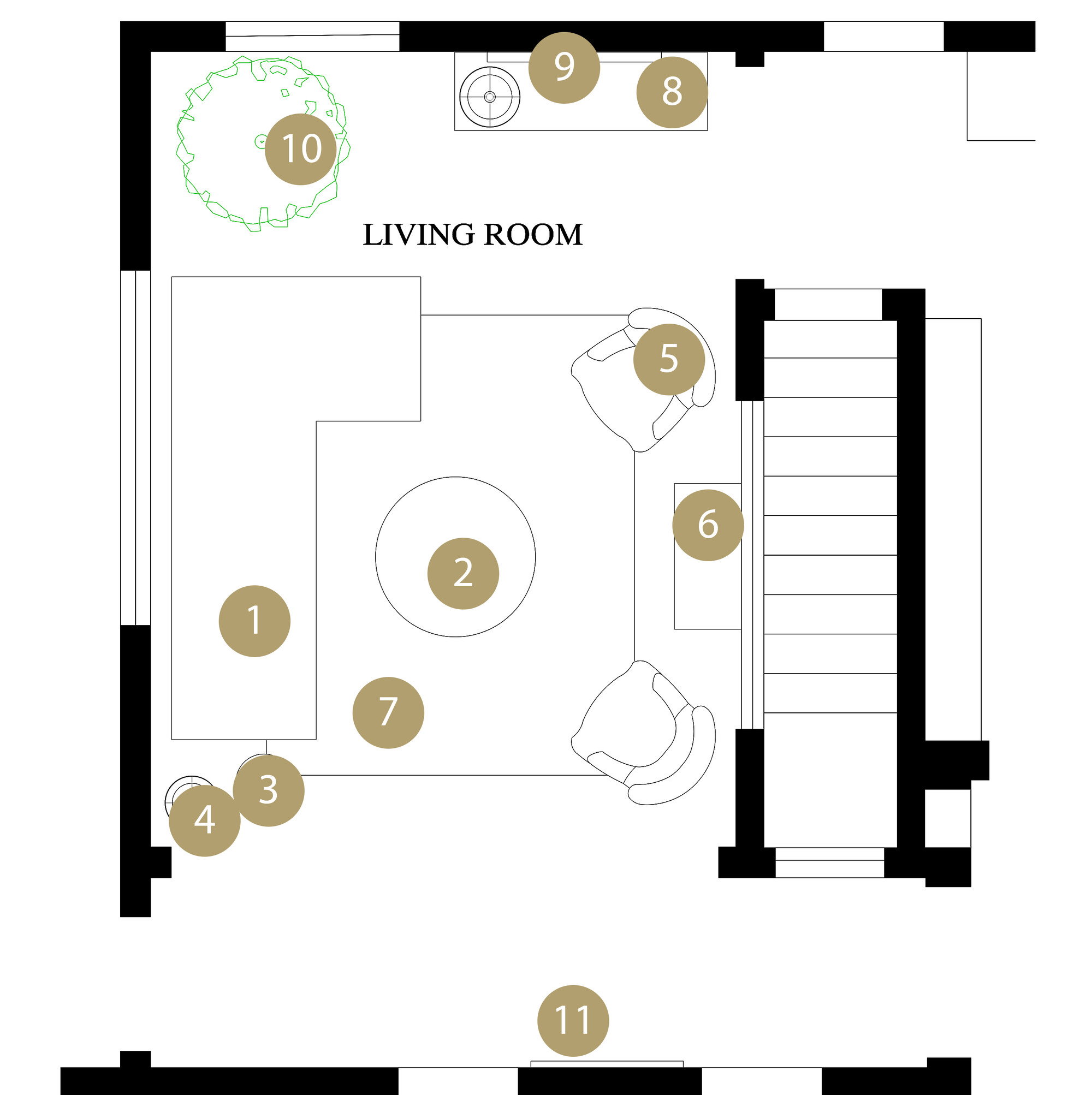 Online Designer Living Room Floorplan
