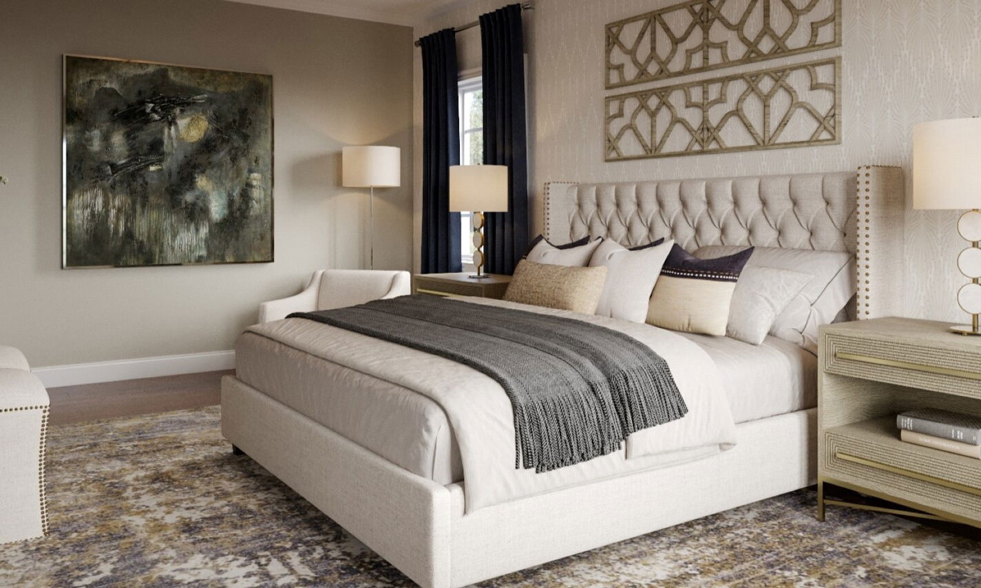 Modern Transitional Bedroom Design by affordable College Station interior designers