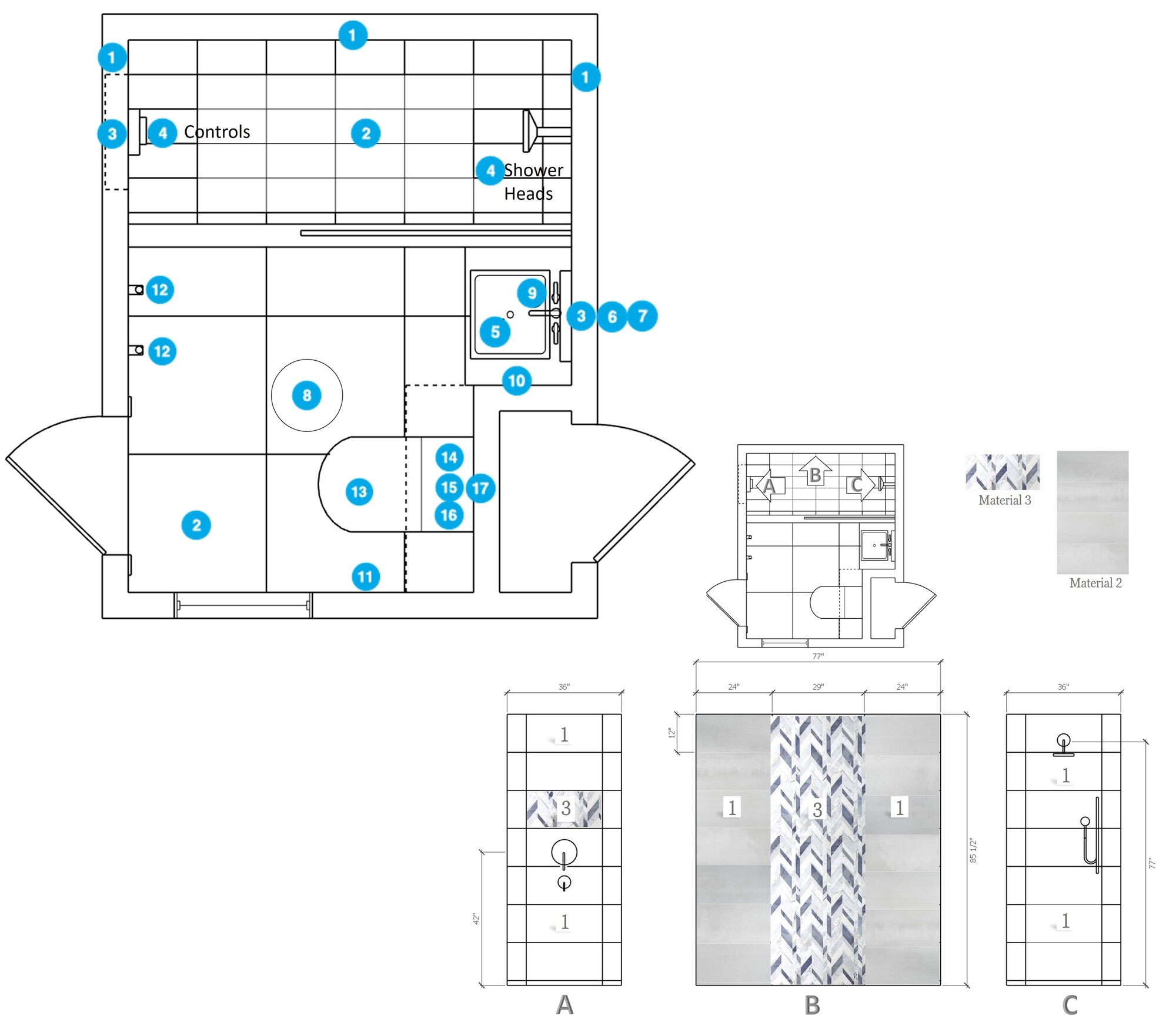 Online Designer Bathroom Floorplan