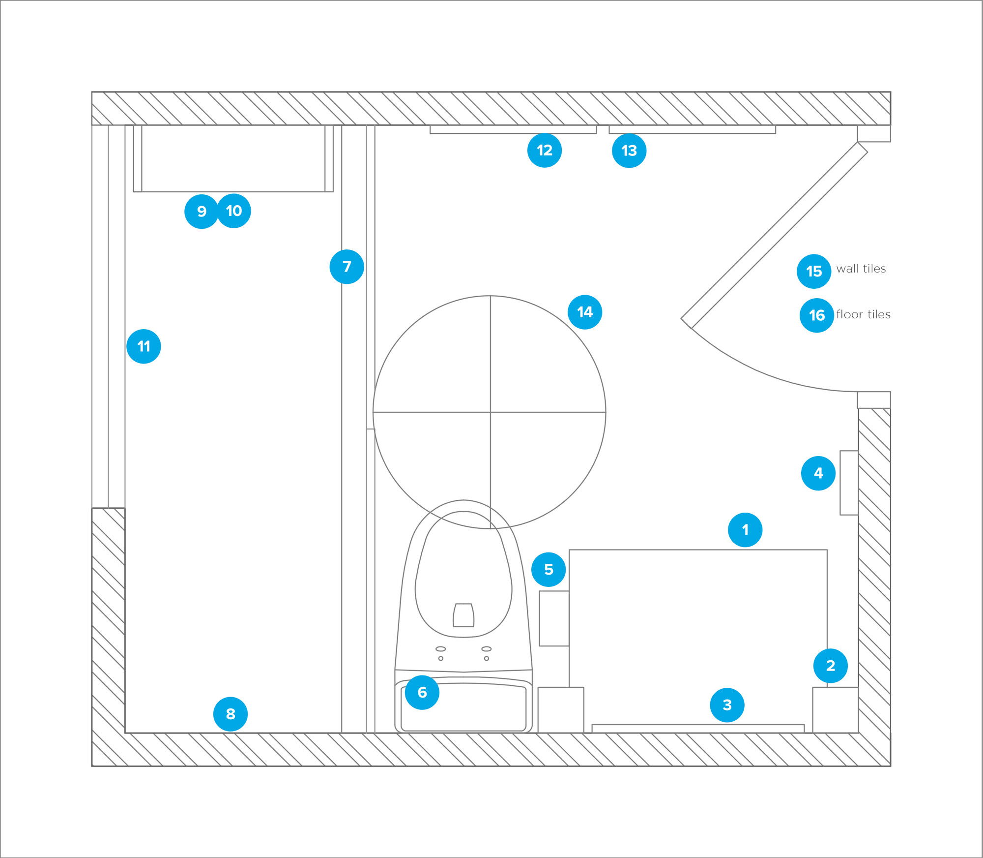 Online Designer Bathroom Floorplan