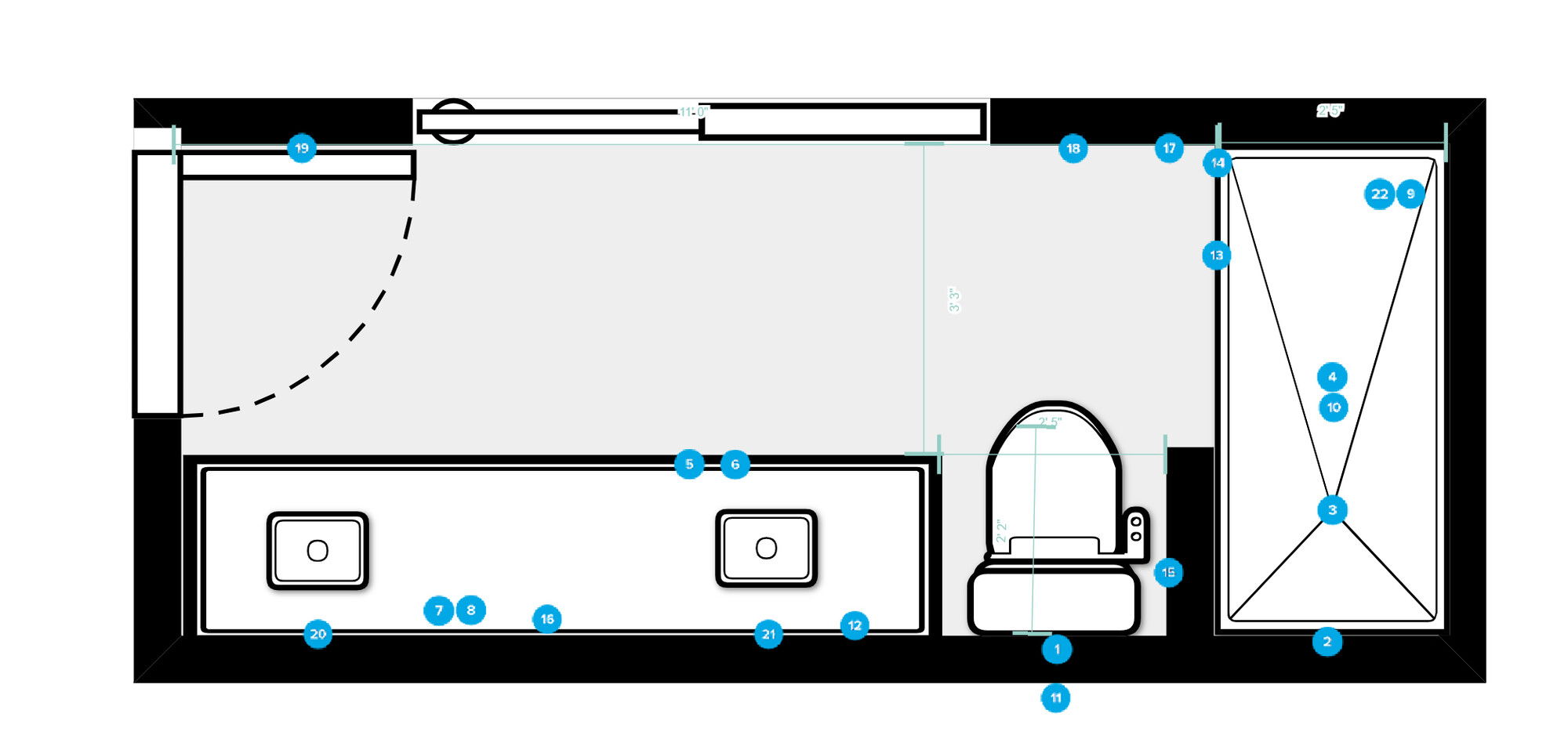 Online Designer Bathroom Floorplan