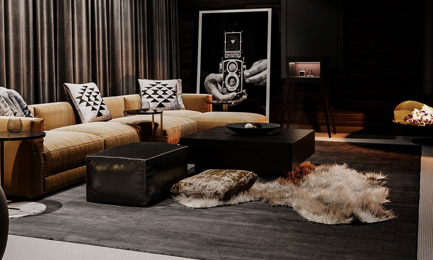 Modern Moody Interior Design by interior designers in Lake Tahoe, California