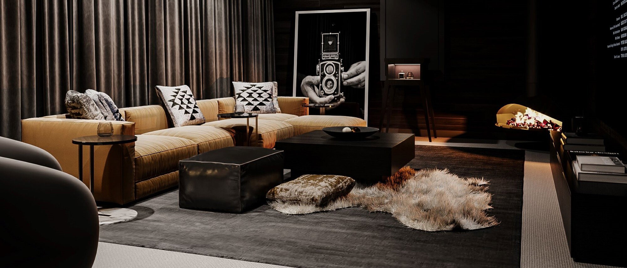 Modern Moody Interior Design by interior designers in Lake Tahoe, California