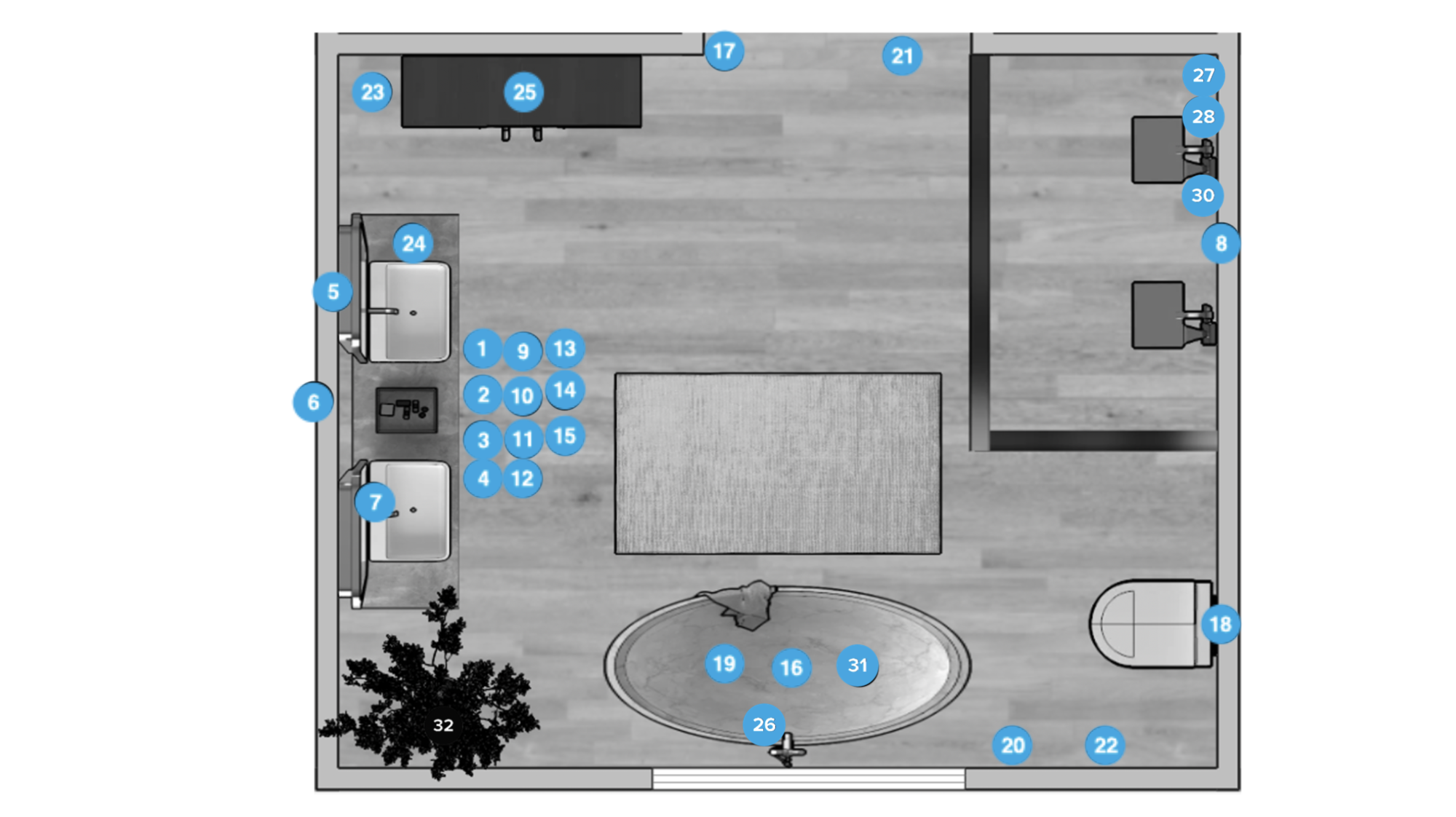 Online Designer Bathroom Floorplan