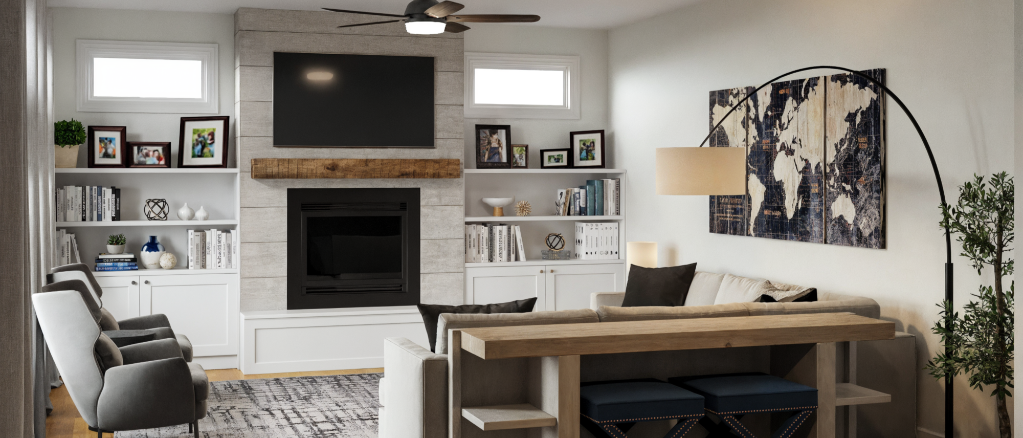 Modern Living Room Design- After Rendering