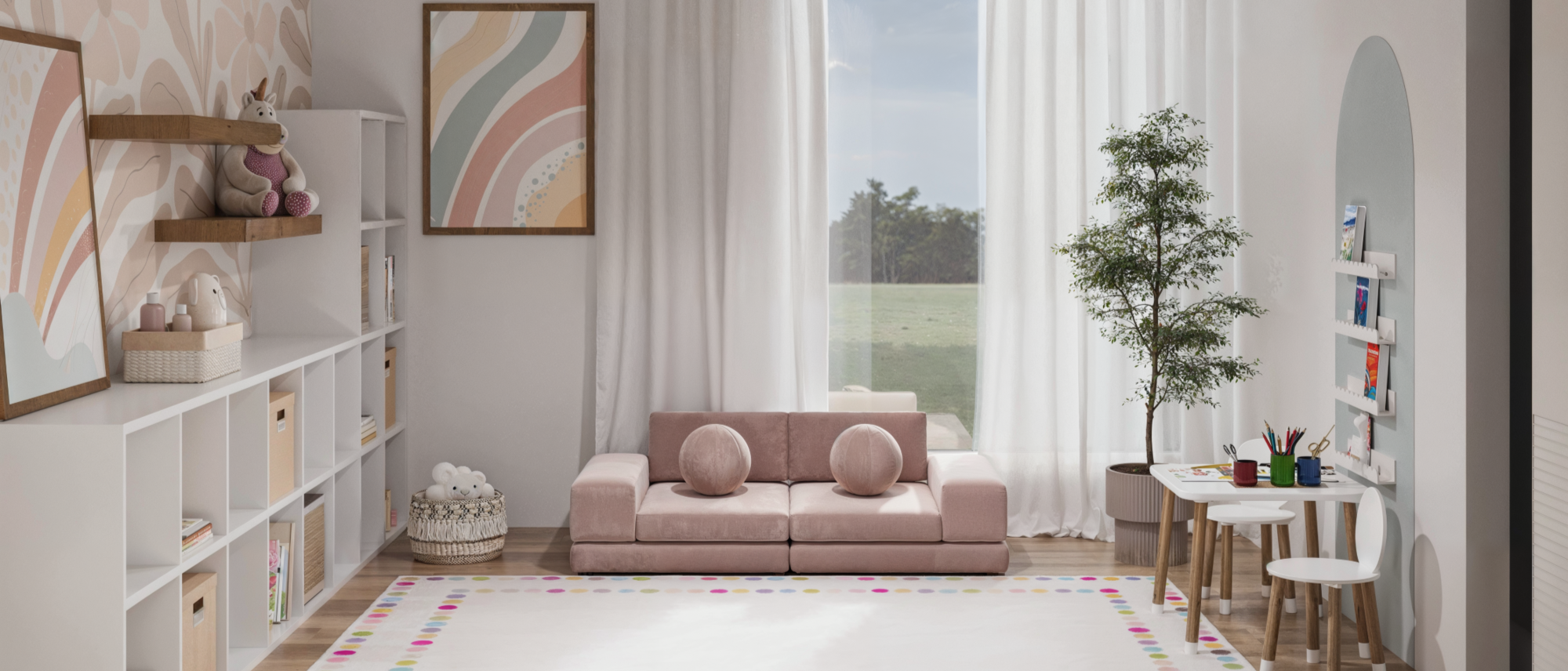 Fresh and Comfortable Playroom- After Rendering