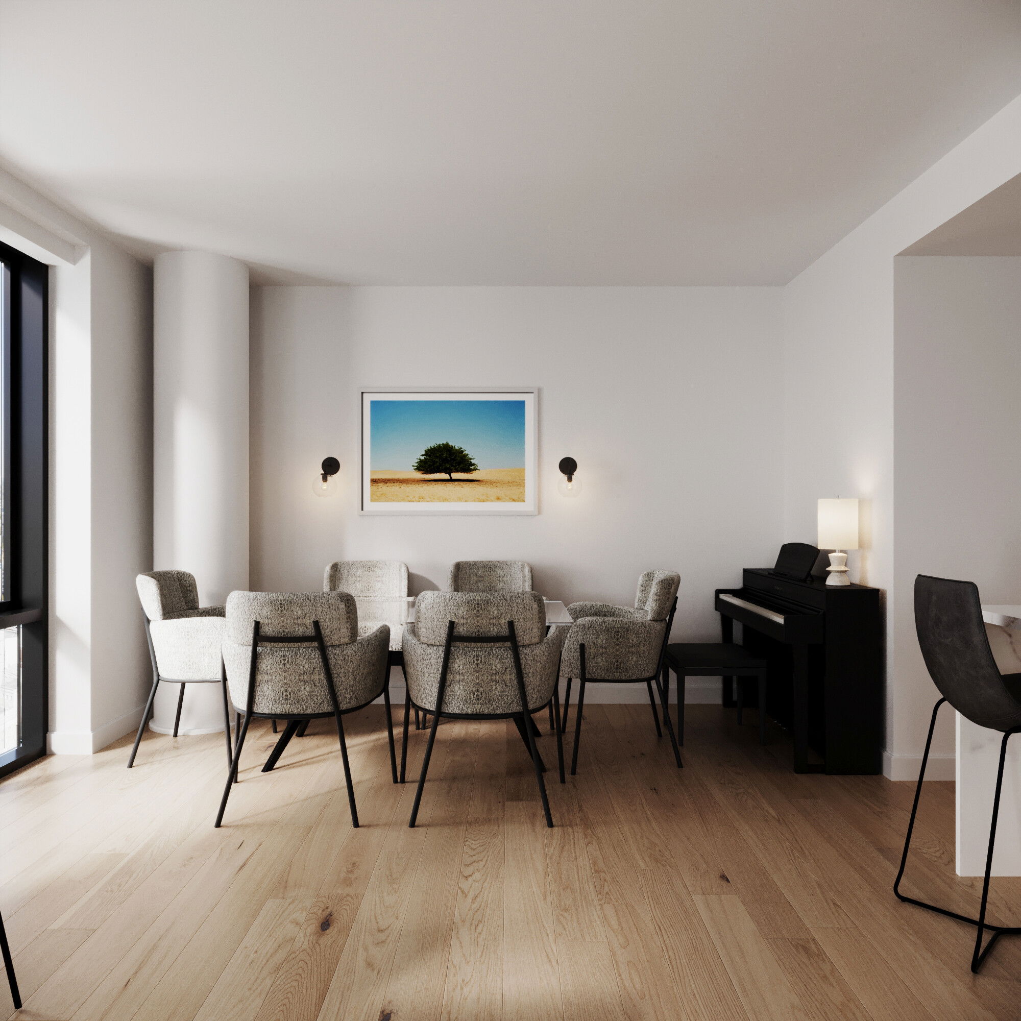 Online Designer Combined Living/Dining 3D Model 3