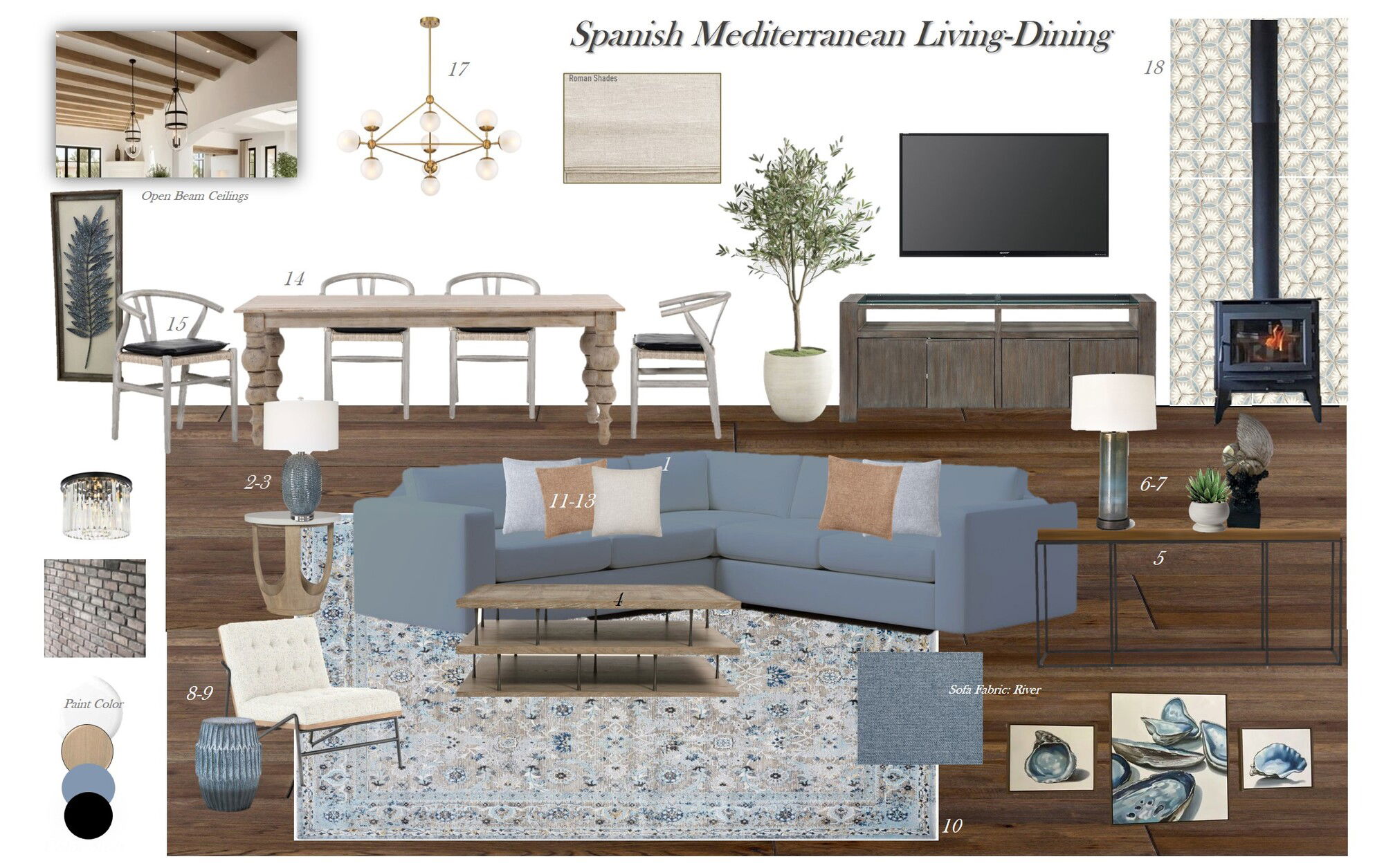 Online Designer Combined Living/Dining Interior Design Ideas