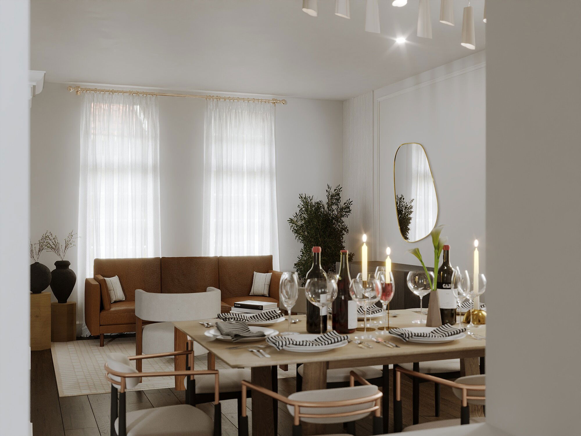 Online Designer Combined Living/Dining 3D Model 2
