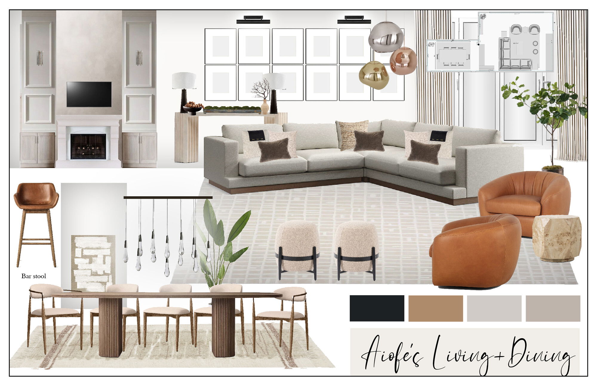Online Designer Combined Living/Dining Interior Design Ideas