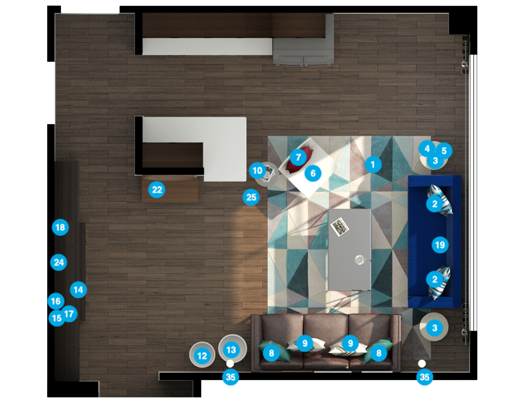 Online Designer Living Room Floorplan