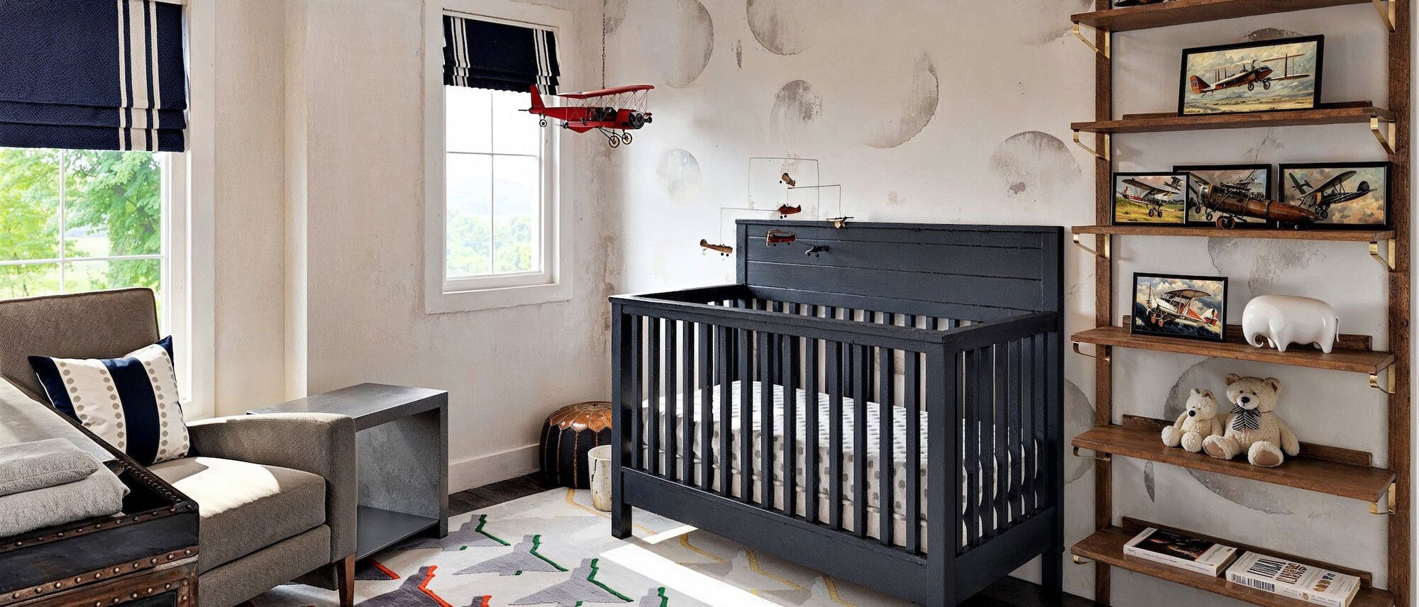 Rocket & Airplane Themed Nursery Design- After Rendering