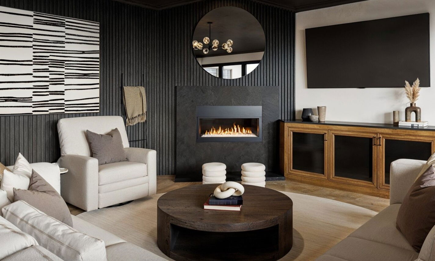 Modern Transitional Living Room Design by affordable Hayward interior designers