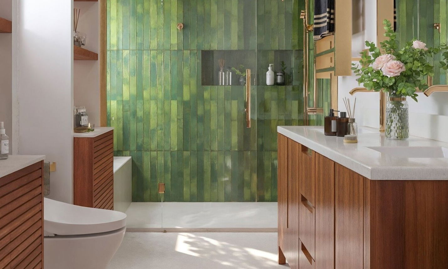 Modern Nature-Inspired Bathroom Renovation by affordable San Mateo interior designers