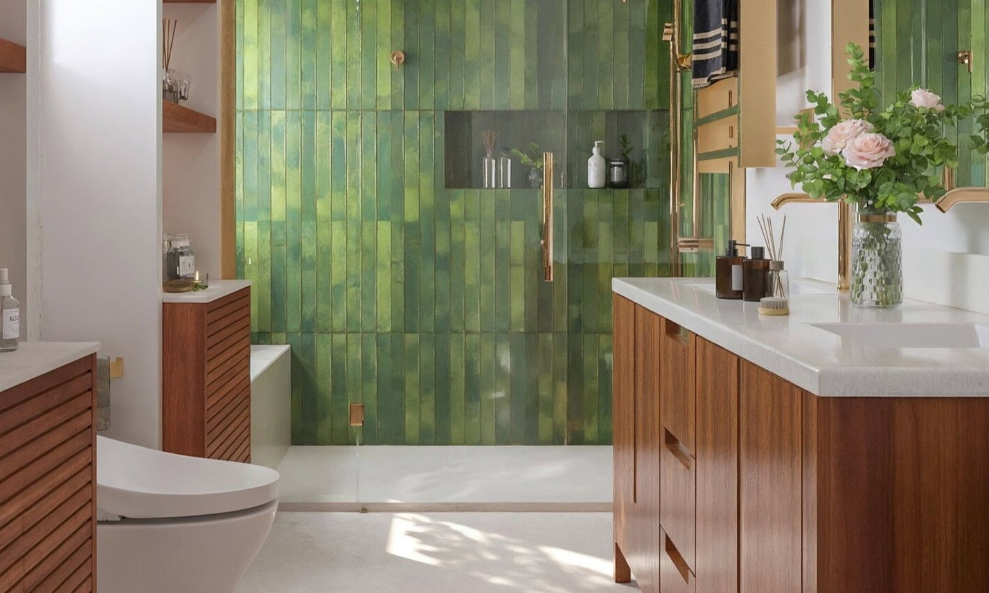 Renovación de Baño Moderna Inspirada en la Naturaleza por diseñadores de interiores en Antioch, California