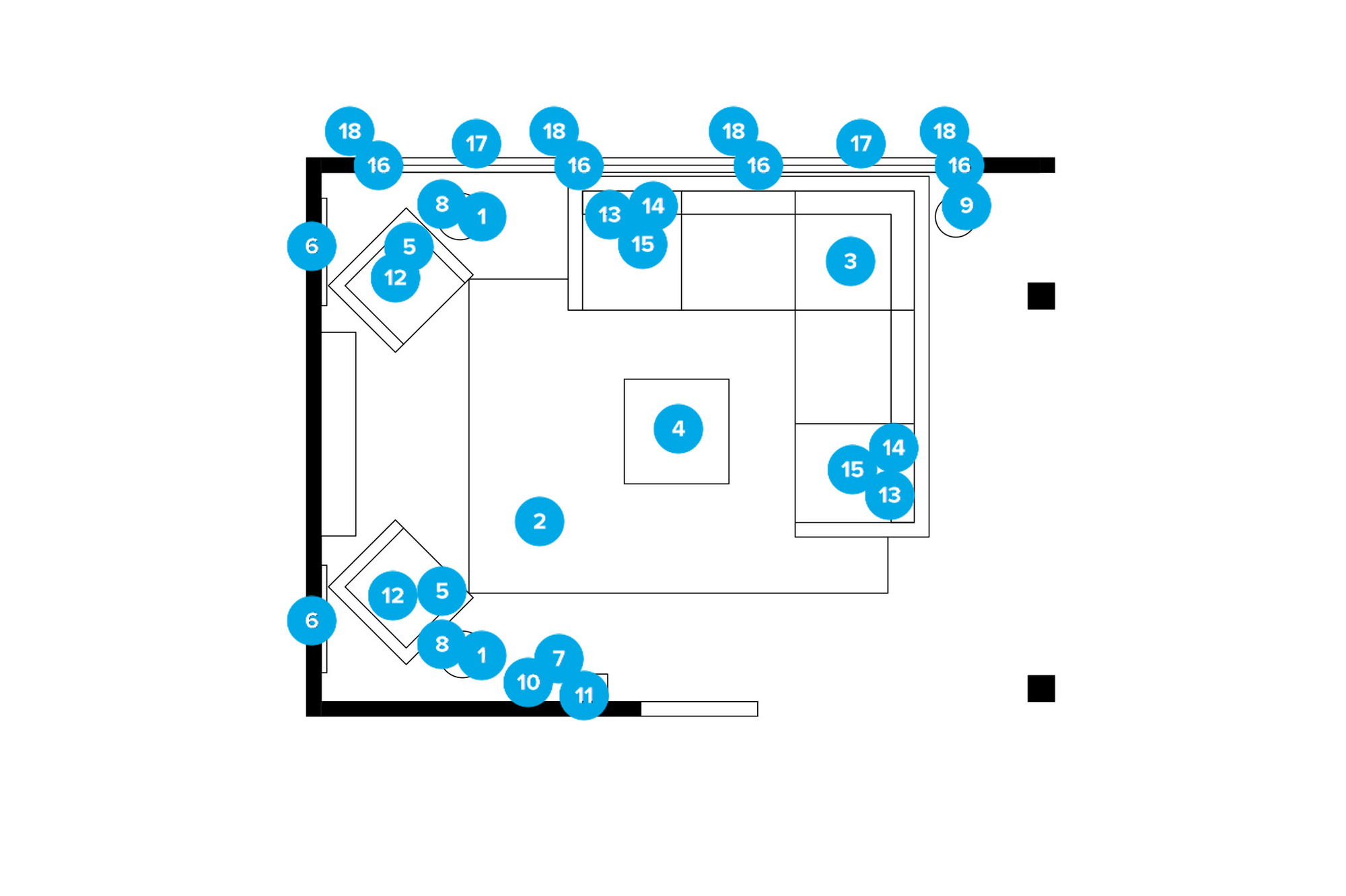 Online Designer Living Room Floorplan