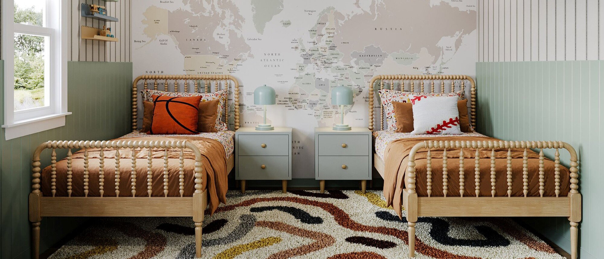 Adventure Inspired Shared Boys Bedroom Design-Rohan After Rendering
