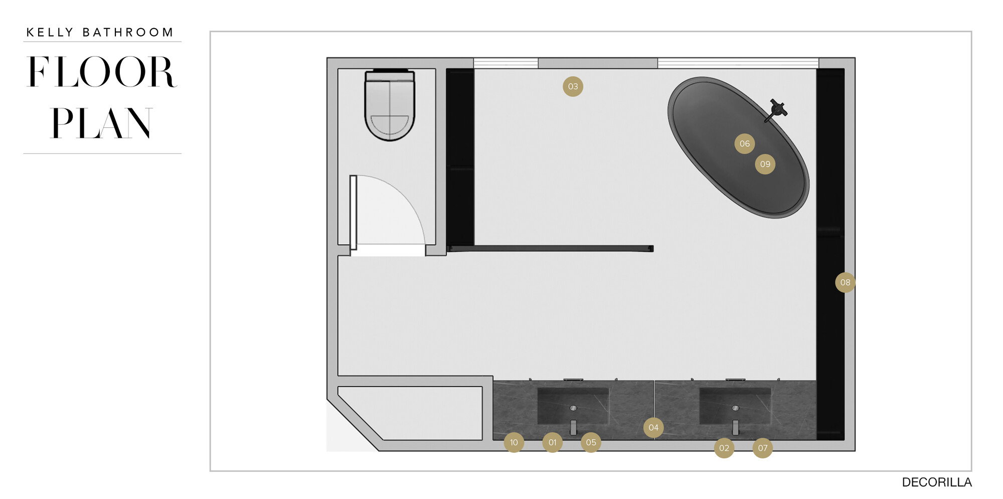 Online Designer Bathroom Floorplan