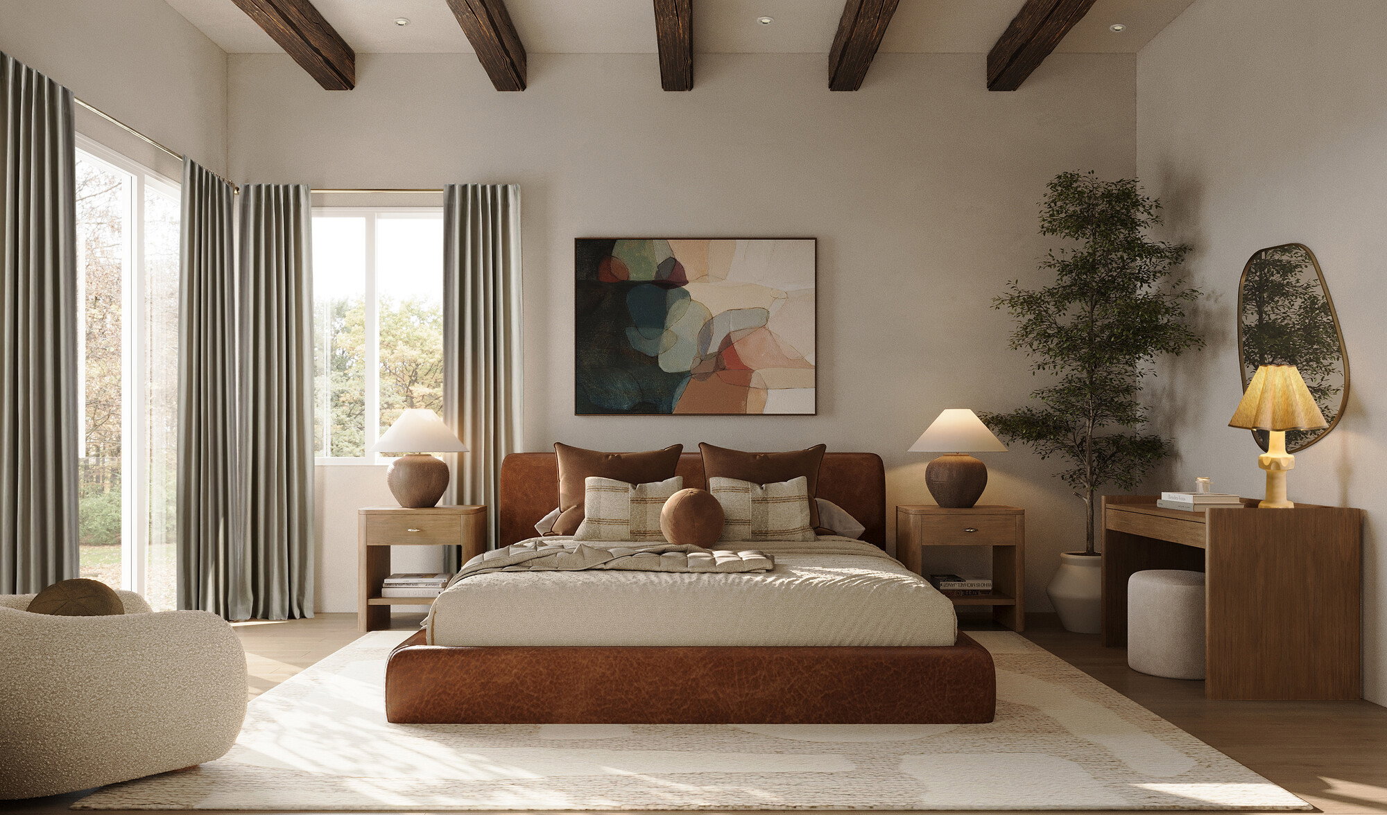 Online Designer Bedroom 3D Model 3