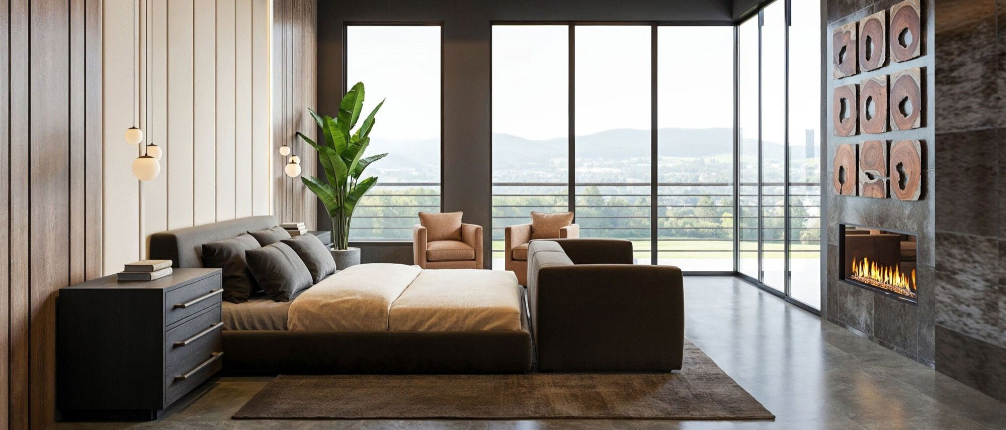 Sophisticated Contemporary Home Design with Dark Accents- After Rendering