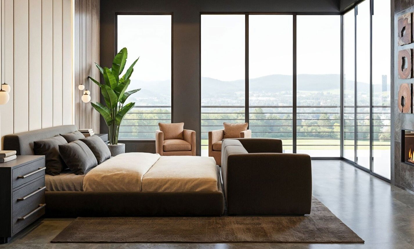 Sophisticated Contemporary Home Design with Dark Accents by top Gilbert interior designers