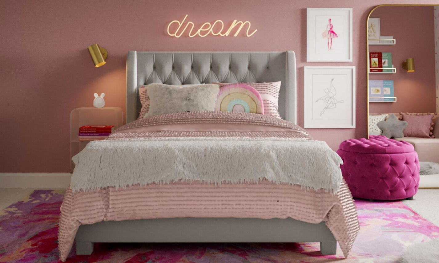 Colorful Eclectic Girl Bedroom Interior Design by affordable New York interior designers