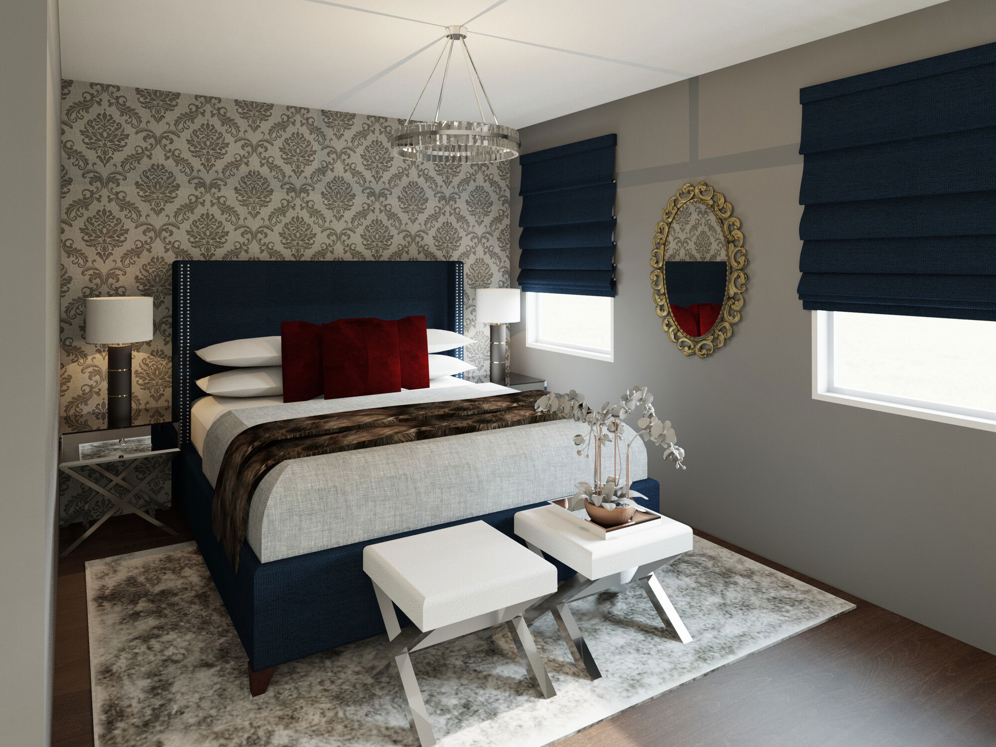 Online Designer Bedroom 3D Model 1