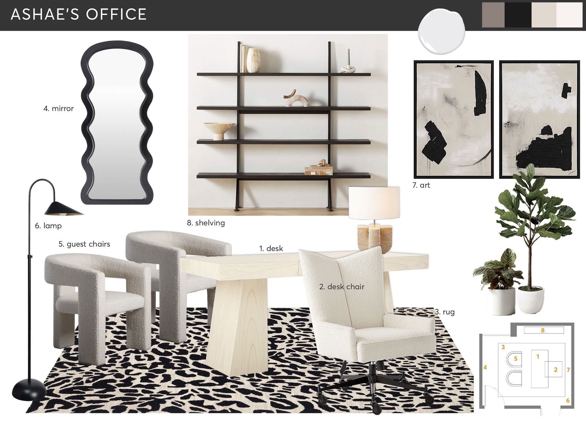 Elegant Contemporary Full Office Design Jessica S. Moodboard 2 thumb