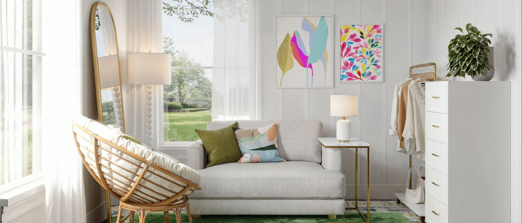 Amazing Eclectic Teen Hangout Room Design- After Rendering