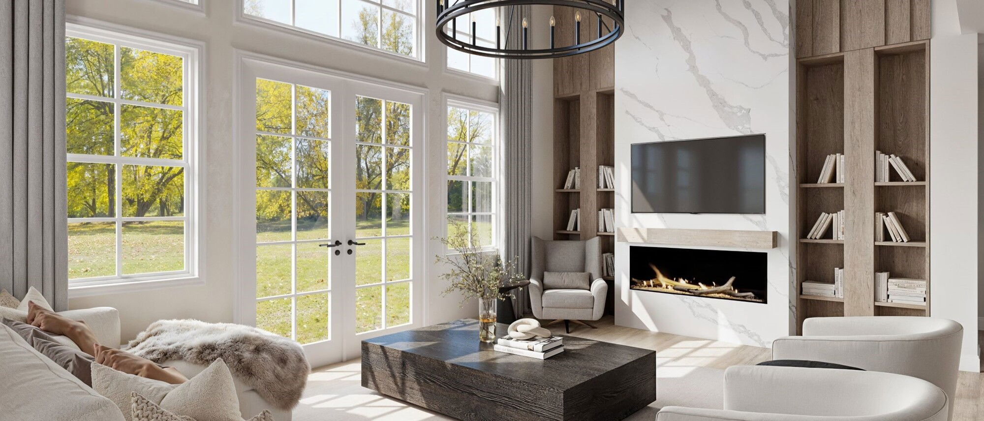 Modern Glam Living Room Design by interior designers in Las Vegas, Nevada
