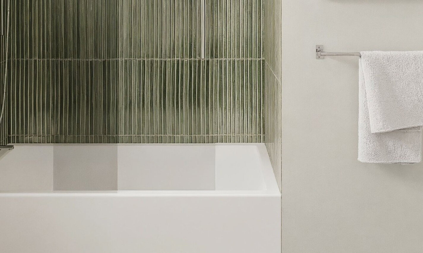 Modern Coastal Escape Bathroom Renovation by affordable Saratoga interior designers