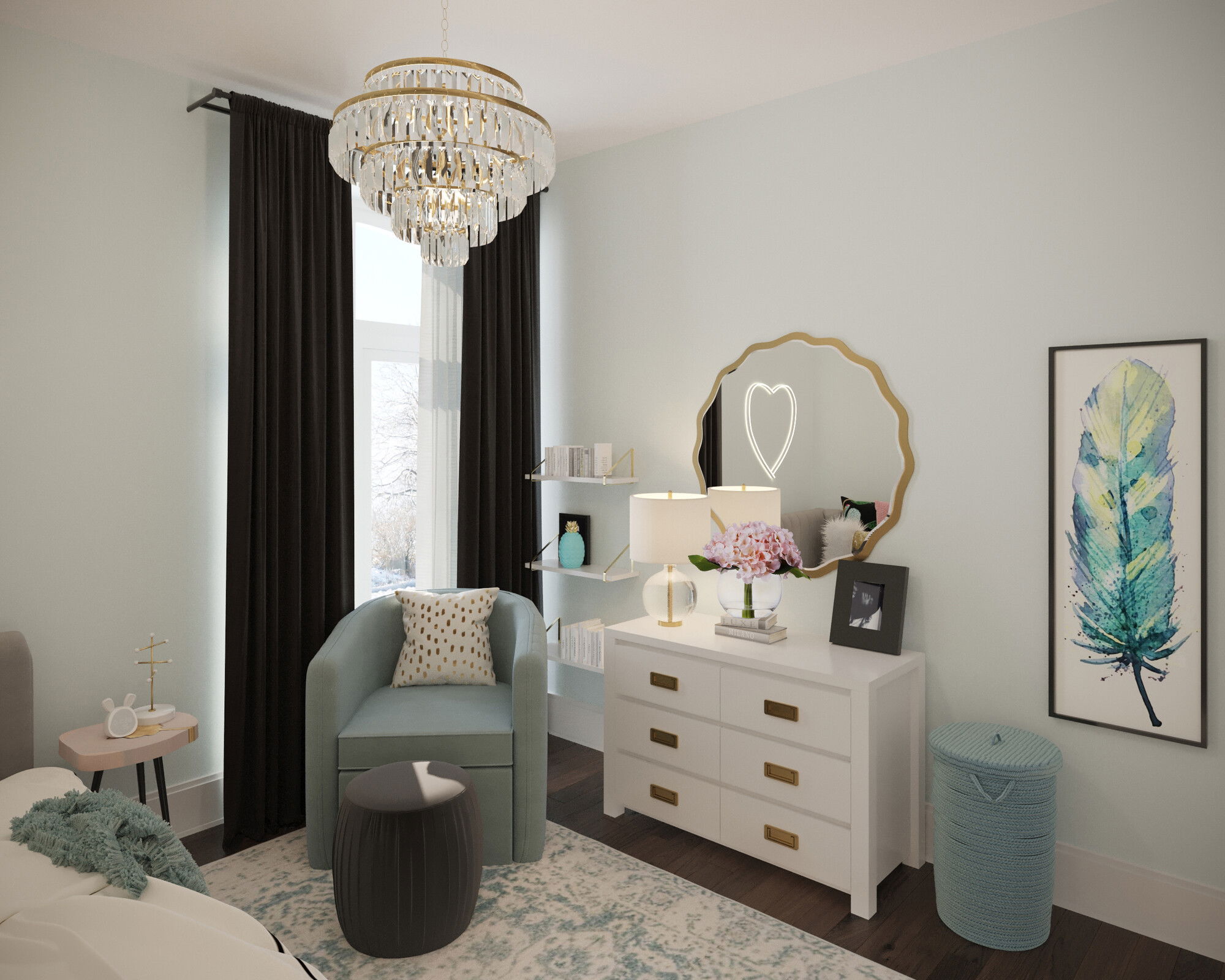 Online Designer Bedroom 3D Model 3