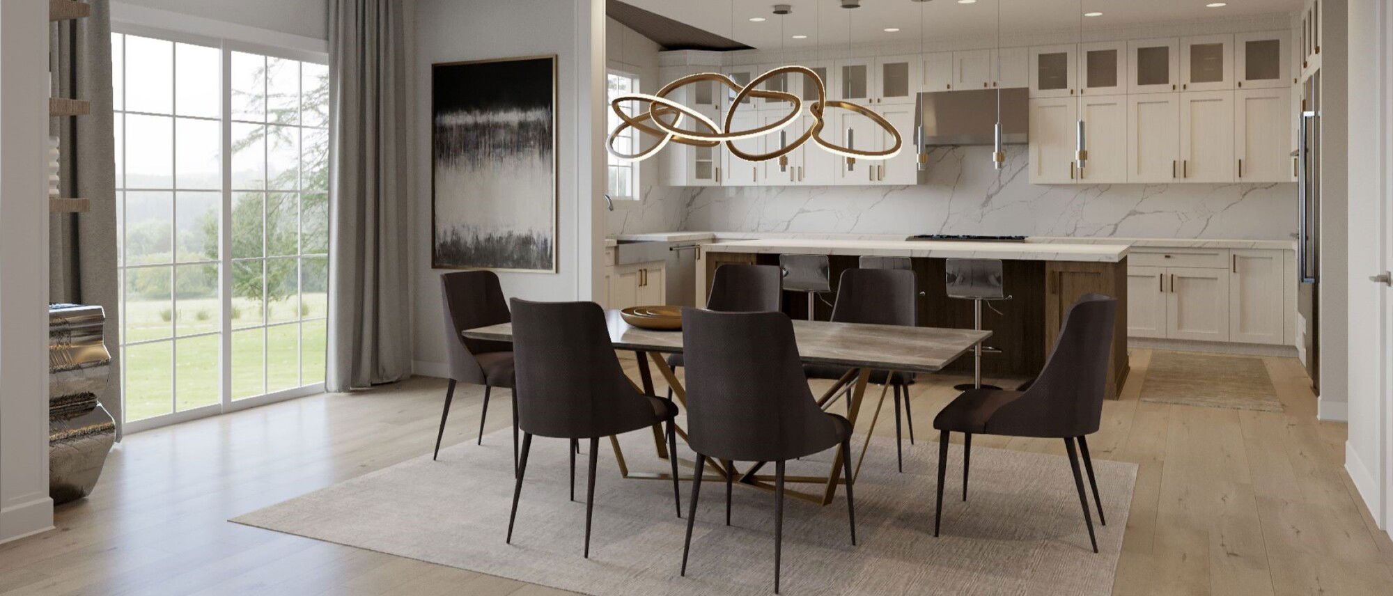 Stunning Modern Great Room Design by top Warren interior designers