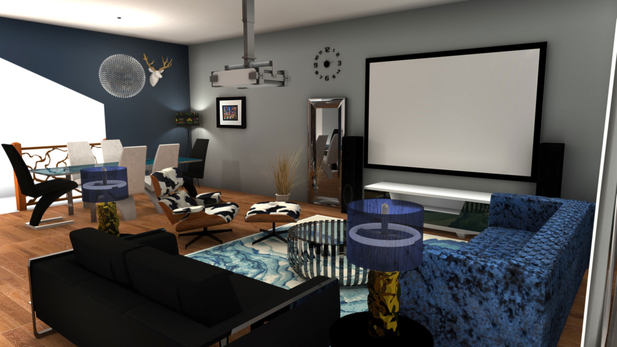 Online Designer Living Room 3D Model 3