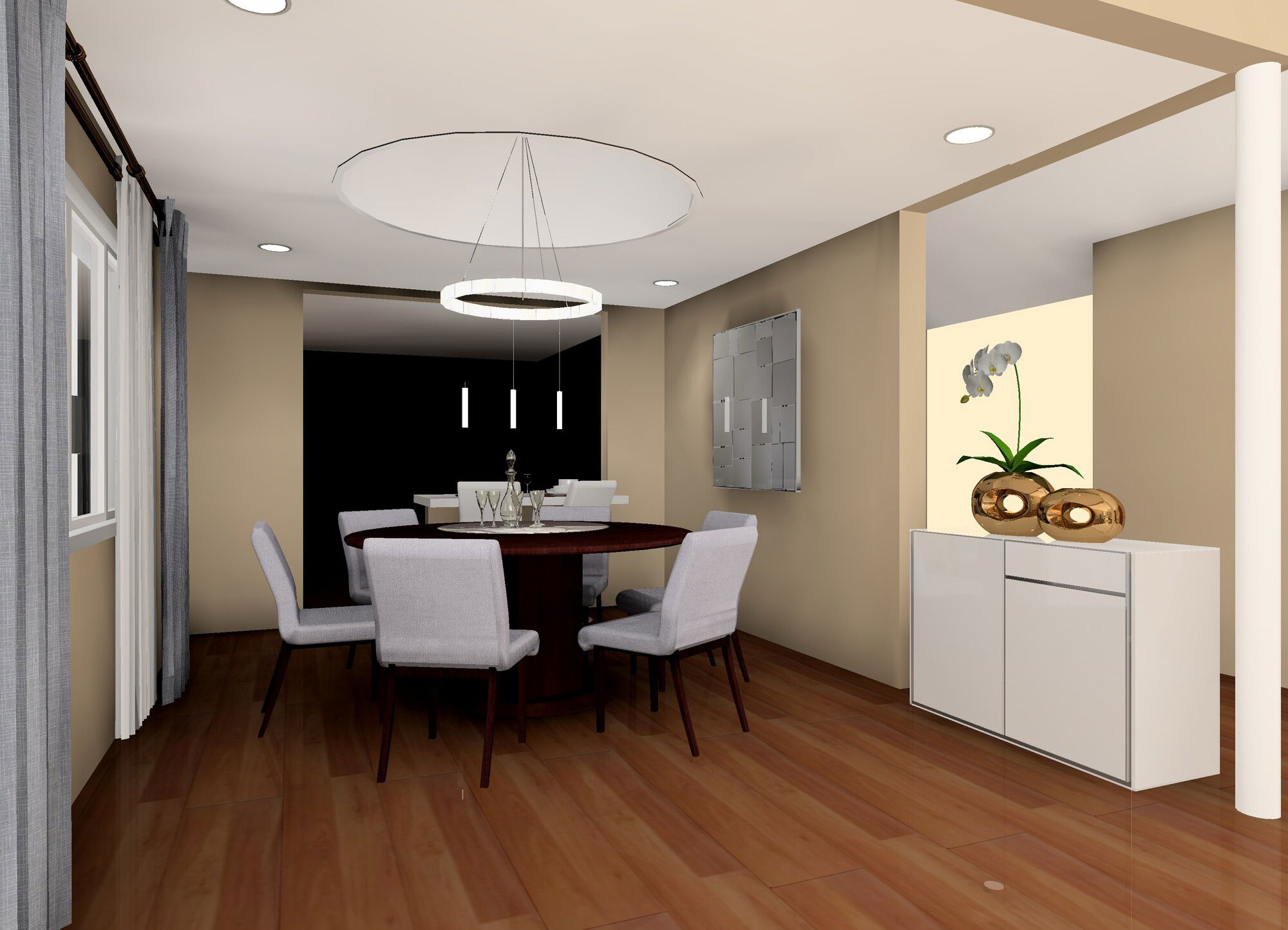 Online Designer Dining Room 3D Model 1