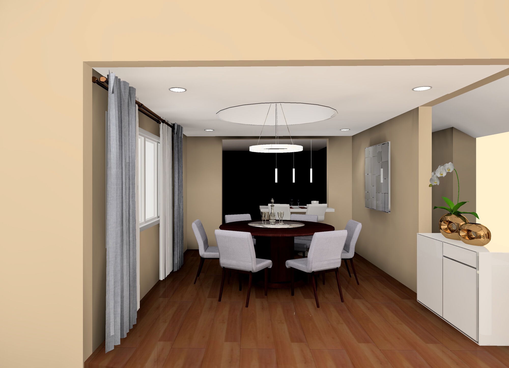 Online Designer Dining Room 3D Model 3