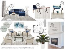 Contemporary Blue Accented Living/Dining  Lacie H. Moodboard 1 thumb