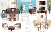 Transitional Living And Dining Room With Teal Accents Tijana Z. Moodboard 2 thumb