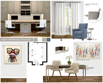 Monochrome Home Office Interior Design Picharat A.  Moodboard 2 thumb