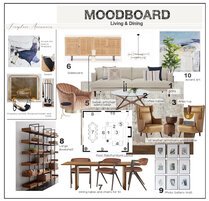 Mid Century Living and Dining Room Design Marine H. Moodboard 1 thumb