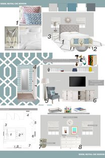 Transitional with Neutral Colors Master Bedroom Lauren B. Moodboard 1 thumb