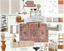Mid Century Living Room with Oriental Rug Sahar M. Moodboard 2 thumb