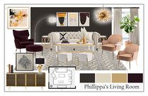 Artsy Glamorous Living Room Interior Design  Casey H. Moodboard 1 thumb