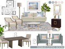 Contemporary Blue Accented Living/Dining  Amisha D. Moodboard 2 thumb