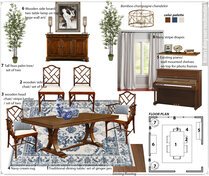 Traditional Dining Room With Blue Accents Franzi K. Moodboard 2 thumb